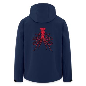 Pieuvre, pieuvre, pieuvre, céphalopode, mauvais œil - Veste softshell homme en polyester recyclé Stanley/Stella - marine - Dos - AI Model Male 185 light (185cm)