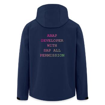 ABAP SAP Developer! gift idea - Men’s Recycled Softshell Jacket by Stanley/Stella - navy - Back - AI Model Male 185 light (185cm)