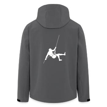 2 grimpeurs escalade de descente en rappel abseil - Veste softshell homme en polyester recyclé Stanley/Stella - charbon - Dos - AI Model Male 185 light (185cm)