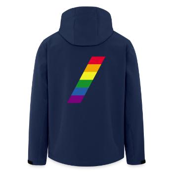 Rainbow / Rainbow / Peace / Pride / Gay / LGBT - Men’s Recycled Softshell Jacket by Stanley/Stella - navy - Back - AI Model Male 185 light (185cm)