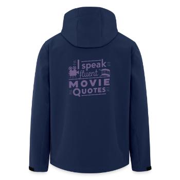 Cinema Lover Saying Minimalist Silhouette - Men’s Recycled Softshell Jacket by Stanley/Stella - navy - Back - AI Model Male 185 light (185cm)