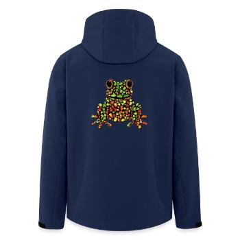 Autumn Frog Colorful Leaves Autumnal - Men’s Recycled Softshell Jacket by Stanley/Stella - navy - Back - AI Model Male 185 light (185cm)