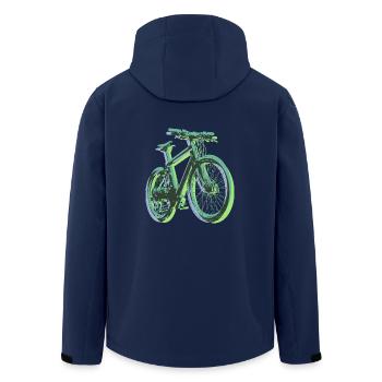 Bike Fahrrad Outdoor Fun Radsport Radtour Freiheit - Recycelte Männer Softshell-Jacke von Stanley/Stella - Navy - Hinten - AI Model Male 185 light (185cm)