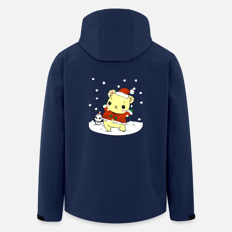 Süßer Weihnachtsteddy - Recycelte Männer Softshell-Jacke von Stanley/Stella - Navy