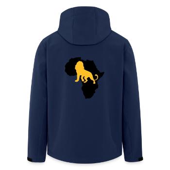 Löwe Afrika Safari Kenia Serengeti Roots Reggae - Recycelte Männer Softshell-Jacke von Stanley/Stella - Navy - Hinten - AI Model Male 185 light (185cm)