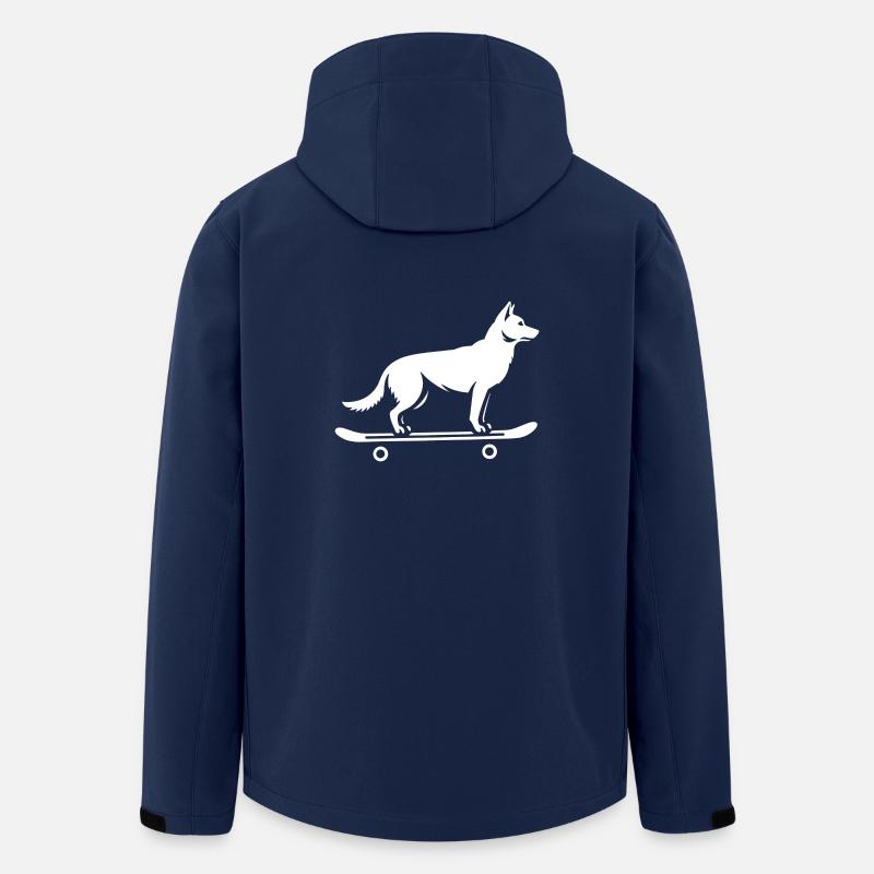 Dog Shepherd Skateboard Skateboarder - Men’s Recycled Softshell Jacket by Stanley/Stella - navy