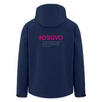 DSGVO - EU-Datenschutzgrundverordnung - Recycelte Männer Softshell-Jacke von Stanley/Stella - Navy - Hinten - AI Model Male 185 light (185cm)