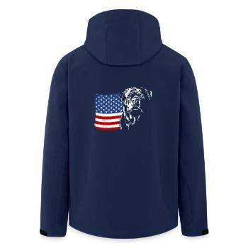 Rottweiler Amerika Fahne Hund Hunde Wilsigns - Recycelte Männer Softshell-Jacke von Stanley/Stella - Navy - Hinten - AI Model Male 185 light (185cm)