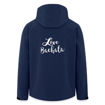 L'amour Bachata blanc -Bachata Danse shirt - Veste softshell homme en polyester recyclé Stanley/Stella - marine - Dos - AI Model Male 185 light (185cm)
