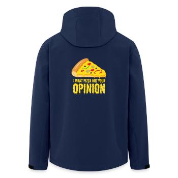 I want pizza - not your opinion - Men’s Recycled Softshell Jacket by Stanley/Stella - navy - Back - AI Model Male 185 light (185cm)