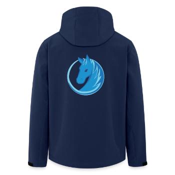 Logo de cercle de cercle Design plat de bleu - Veste softshell homme en polyester recyclé Stanley/Stella - marine - Dos - AI Model Male 185 light (185cm)