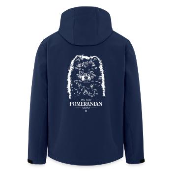 Pomeranian Mom Dog Dog Pomeranian Wilsigns - Men’s Recycled Softshell Jacket by Stanley/Stella - navy - Back - AI Model Male 185 light (185cm)