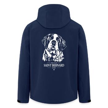 Saint Bernard Dad Dogs Dog Saint Bernard Wilsigns - Men’s Recycled Softshell Jacket by Stanley/Stella - navy - Back - AI Model Male 185 light (185cm)