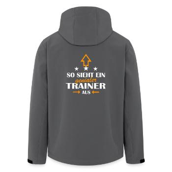 GENIALER Trainer - Recycelte Männer Softshell-Jacke von Stanley/Stella - Anthrazit - Hinten - AI Model Male 185 light (185cm)