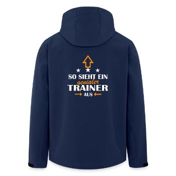 GENIALER Trainer - Recycelte Männer Softshell-Jacke von Stanley/Stella - Navy - Hinten - AI Model Male 185 light (185cm)