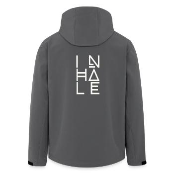 Breathe, inhale - Men’s Recycled Softshell Jacket by Stanley/Stella - anthracite - Back - AI Model Male 185 light (185cm)