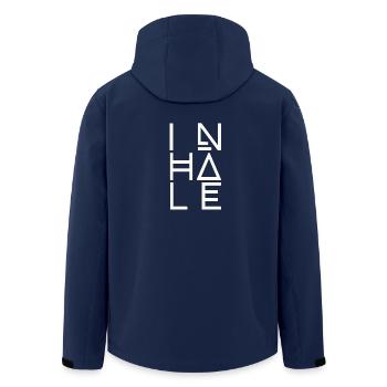 Breathe, inhale - Men’s Recycled Softshell Jacket by Stanley/Stella - navy - Back - AI Model Male 185 light (185cm)