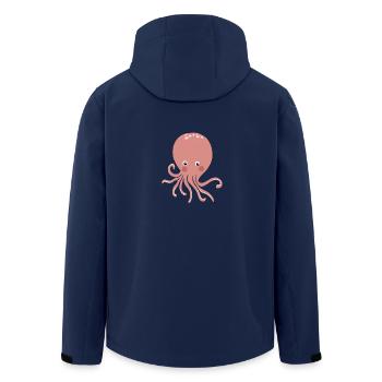 Pink Oktopus - Recycelte Männer Softshell-Jacke von Stanley/Stella - Navy - Hinten - AI Model Male 185 light (185cm)