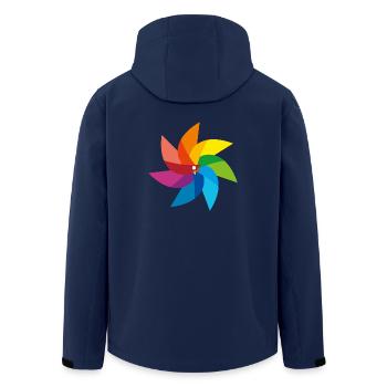 colorful windmill children's toy rainbow summer - Men’s Recycled Softshell Jacket by Stanley/Stella - navy - Back - AI Model Male 185 light (185cm)