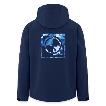 Blue camouflage - Recycelte Männer Softshell-Jacke von Stanley/Stella - Navy - Hinten - AI Model Male 185 light (185cm)