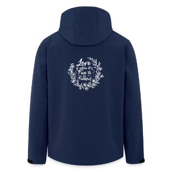 LOVE IS WHEN IT´S FUN TO BE FAITHFUL Geschenk - Recycelte Männer Softshell-Jacke von Stanley/Stella - Navy - Hinten - AI Model Male 185 light (185cm)
