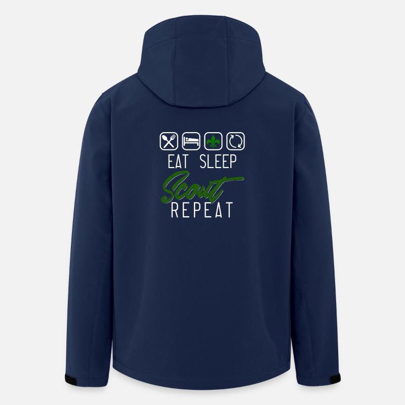 Eat Sleep Scout Repeat - Recycelte Männer Softshell-Jacke von Stanley/Stella - Navy