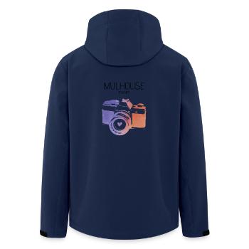 Caméra Mulhouse France - Veste softshell homme en polyester recyclé Stanley/Stella - marine - Dos - AI Model Male 185 light (185cm)