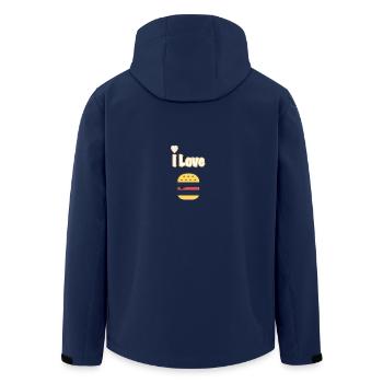 I love Burger - Recycelte Männer Softshell-Jacke von Stanley/Stella - Navy - Hinten - AI Model Male 185 light (185cm)