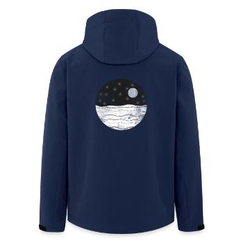 Lune cadeau Waterworks ciel étoilé - Veste softshell homme en polyester recyclé Stanley/Stella - marine - Dos - AI Model Male 185 light (185cm)