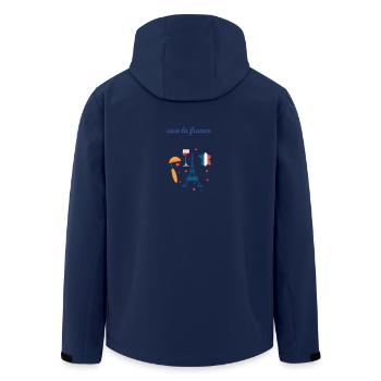 Vive la France, Vive la France, idée cadeau - Veste softshell homme en polyester recyclé Stanley/Stella - marine - Dos - AI Model Male 185 light (185cm)