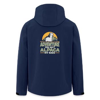 Adventure you say alpaca my bags Reise Shirt - Recycelte Männer Softshell-Jacke von Stanley/Stella - Navy - Hinten - AI Model Male 185 light (185cm)
