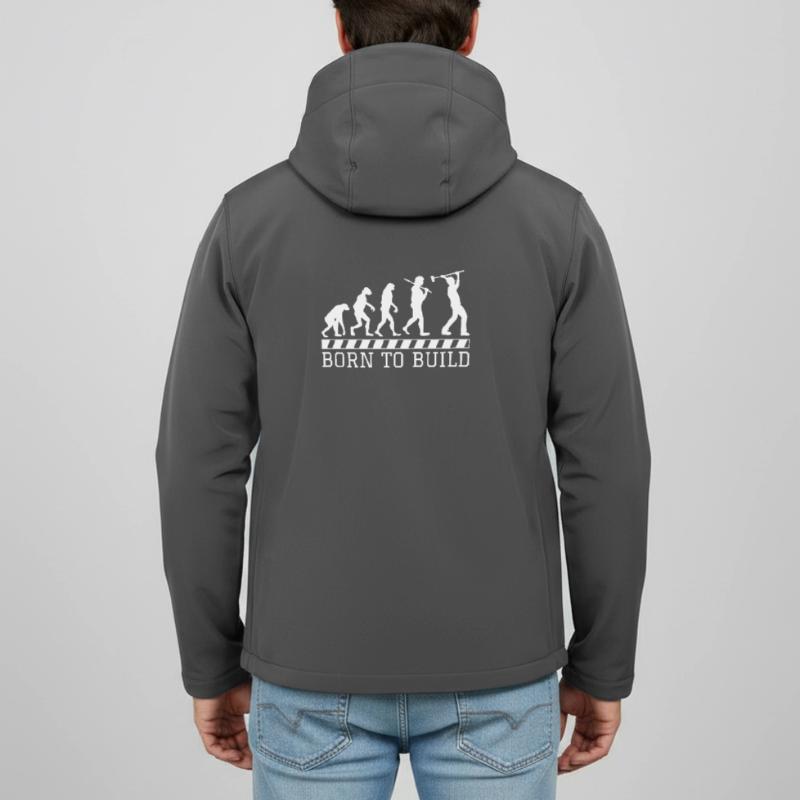 Evolution construction worker gift construction job work Men’s Recycled Softshell Jacket Discoverer by Stanley/Stella