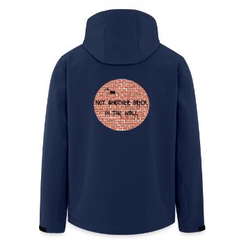 NOT JUST ANOTHER BRICK IN THE WALL - Recycelte Männer Softshell-Jacke von Stanley/Stella - Navy - Hinten - AI Model Male 185 light (185cm)