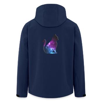 Galaxy Cat Space Gift - Men’s Recycled Softshell Jacket by Stanley/Stella - navy - Back - AI Model Male 185 light (185cm)