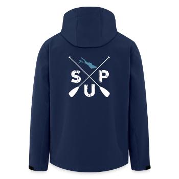 SUP - Recycelte Männer Softshell-Jacke von Stanley/Stella - Navy - Hinten - AI Model Male 185 light (185cm)