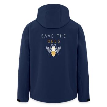 Save the Bees - Protéger les abeilles Nature cadeau - Veste softshell homme en polyester recyclé Stanley/Stella - marine - Dos - AI Model Male 185 light (185cm)