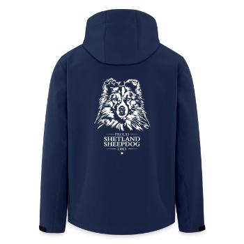 Shetland Berger Papa Chien Chien Sheltie Wilsigns - Veste softshell homme en polyester recyclé Stanley/Stella - marine - Dos - AI Model Male 185 light (185cm)