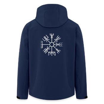 islandais caractères runes boussole cadeau - Veste softshell homme en polyester recyclé Stanley/Stella - marine - Dos - AI Model Male 185 light (185cm)
