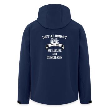 Concierge cadeau humour - Veste softshell homme en polyester recyclé Stanley/Stella - marine - Dos - AI Model Male 185 light (185cm)