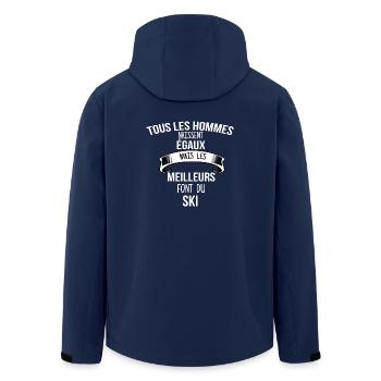 ski cadeau humour - Veste softshell homme en polyester recyclé Stanley/Stella - marine - Dos - AI Model Male 185 light (185cm)