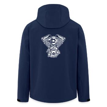 Motorcycle Engine / Engine 01_white - Men’s Recycled Softshell Jacket by Stanley/Stella - navy - Back - AI Model Male 185 light (185cm)