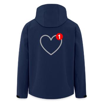 Amour - Message - SMS - Love - Veste softshell homme en polyester recyclé Stanley/Stella - marine - Dos - AI Model Male 185 light (185cm)