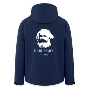 Karl Marx - Men’s Recycled Softshell Jacket by Stanley/Stella - navy - Back - AI Model Male 185 light (185cm)