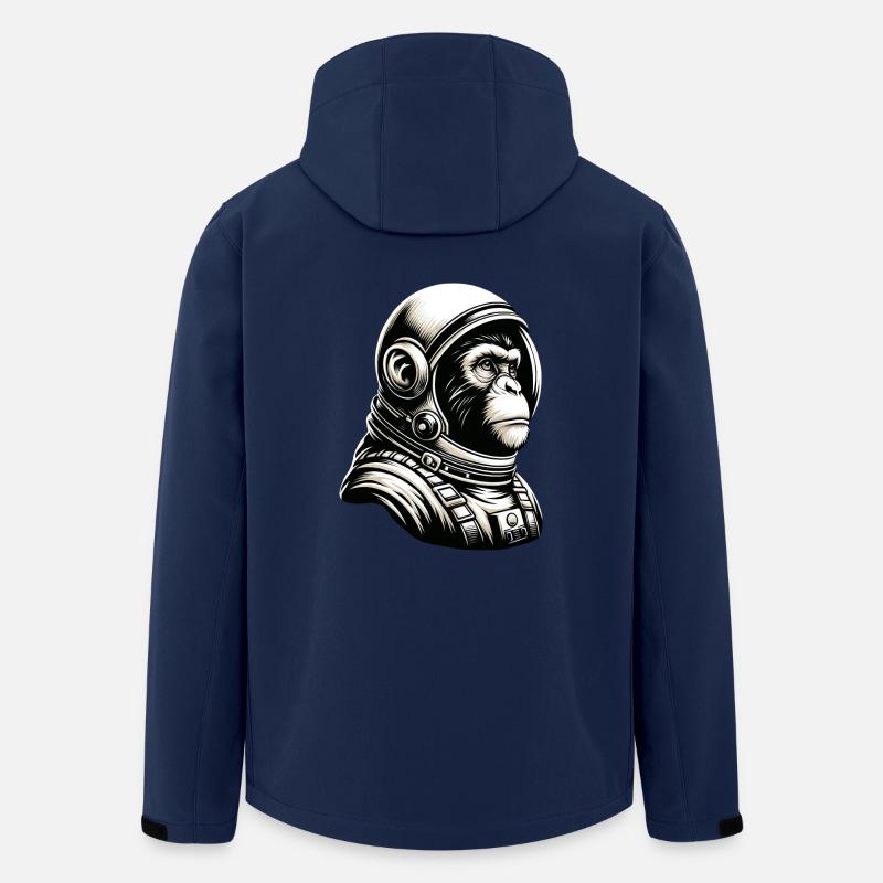 Singe pensif astronaute cosmos - Veste softshell homme en polyester recyclé Stanley/Stella - marine