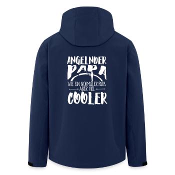 Cooler Papa Angeln Angler Angel Fischer Fische Aal - Recycelte Männer Softshell-Jacke von Stanley/Stella - Navy - Hinten - AI Model Male 185 light (185cm)