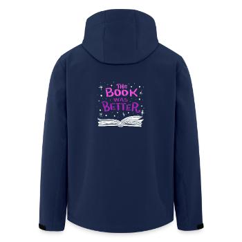 The Book was Better - Men’s Recycled Softshell Jacket by Stanley/Stella - navy - Back - AI Model Male 185 light (185cm)