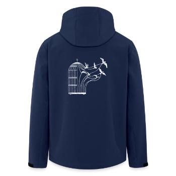 Birds cage gift bird bird shirt - Men’s Recycled Softshell Jacket by Stanley/Stella - navy - Back - AI Model Male 185 light (185cm)