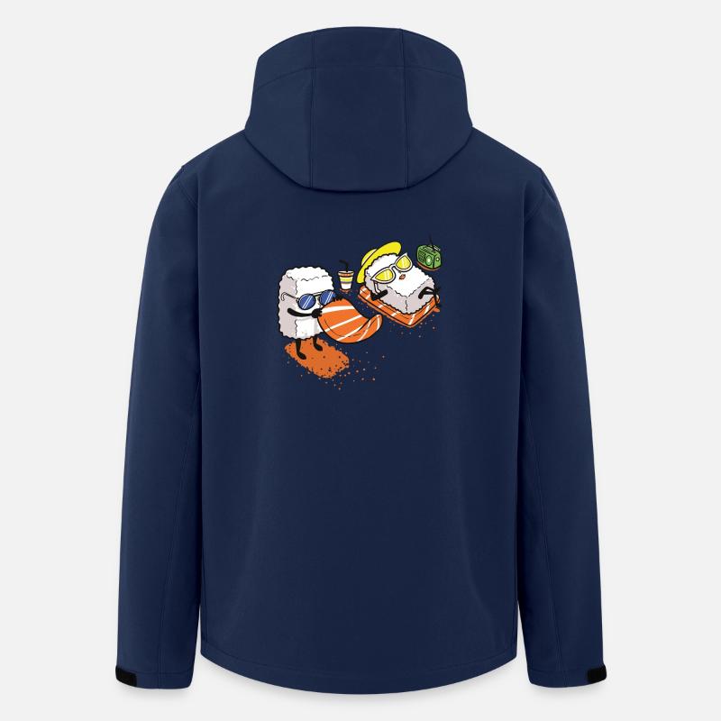 plage sushi cadeau drôle de pêche de Noël - Veste softshell homme en polyester recyclé Stanley/Stella - marine