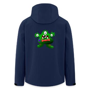 The funny monster with the 3 eyes - Men’s Recycled Softshell Jacket by Stanley/Stella - navy - Back - AI Model Male 185 light (185cm)