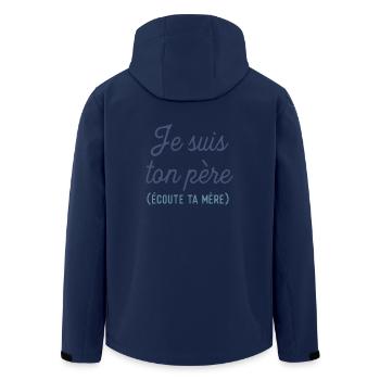je suis ton pere ecoute ta mere père mère - Veste softshell homme en polyester recyclé Stanley/Stella - marine - Dos - AI Model Male 185 light (185cm)